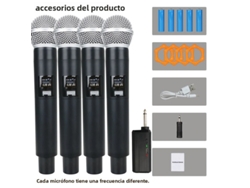 Micrófono inalámbrico negro, controlador dinámico de mano de 58 tubos, 2,4 g Mdug (4 unidades)