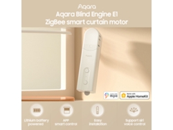 Motor de cortina inteligente Aqara E1 Zigbee, controlador de cortina eléctrica inalámbrico, control remoto Siri, compatible con la aplicación Mijia.