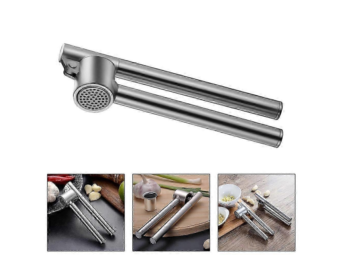 Prensa de ajos, pelador y exprimidor Rosewell de acero inoxidable con cepillo: utensilio de cocina multifuncional