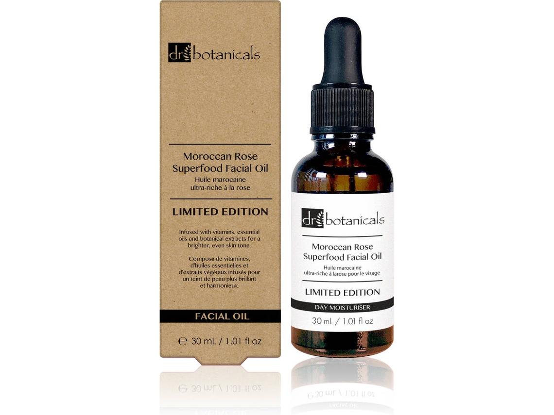 Aceite Facial DR BOTANICALS Limited Edition Moroccon Rose Superfood Amber Bottle (30 ml)