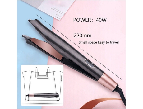 Plancha de pelo rizadora de cerámica 2 en 1 Plancha rizadora profesional $ La hebilla interna no daña la férula para tirar del cabello $ Mini girat...