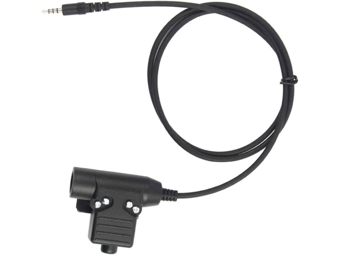 Adaptador Ptt Con Botón Y Cable Para Sistema De Auriculares De Radio.