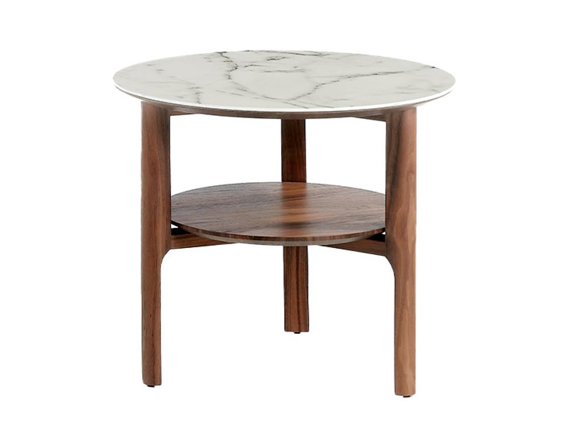 Mueble de Apoyo ANGEL CERDÁ 2047 (Nogal, Blanco - Ø60 x 50 cm)