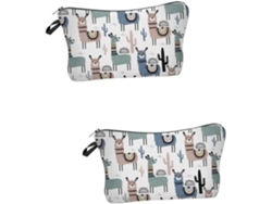Neceser De Viaje De Alpaca De 2 Piezas Con Cremallera Y Organizador De Maquillaje.
