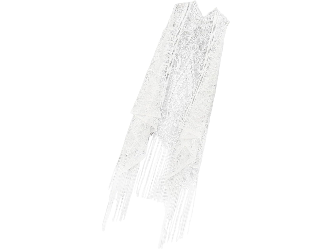 Chal De Playa De Encaje Hueco Para Traje De Baño, Cárdigan Sin Mangas Con Borlas, Top Para Salir,