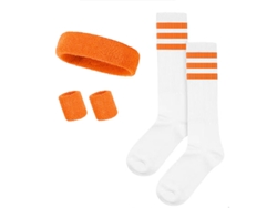 Conjunto completo Yuysan de diademas, muñequeras y calcetines deportivos elásticos y absorbentes del sudor para gimnasio y running - Naranja