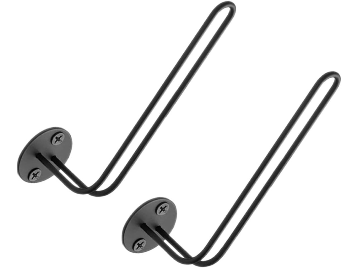 Juego 2 Ganchos Pared Metal Negro Soporte Grande Gorras Béisbol Organizador Almacenamiento Práctico Ahorra