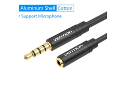 Cable de extensión de audio de 3,5 mm, macho-hembra, para auriculares, Huawei P20, iPhone 6s, MP4, trenzado negro