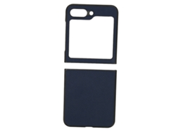Capa De Couro Protetora Anti-risco E Anti-queda Para Samsung Galaxy Z Flip 5 Tela Plegável Grão Cruzado Azul