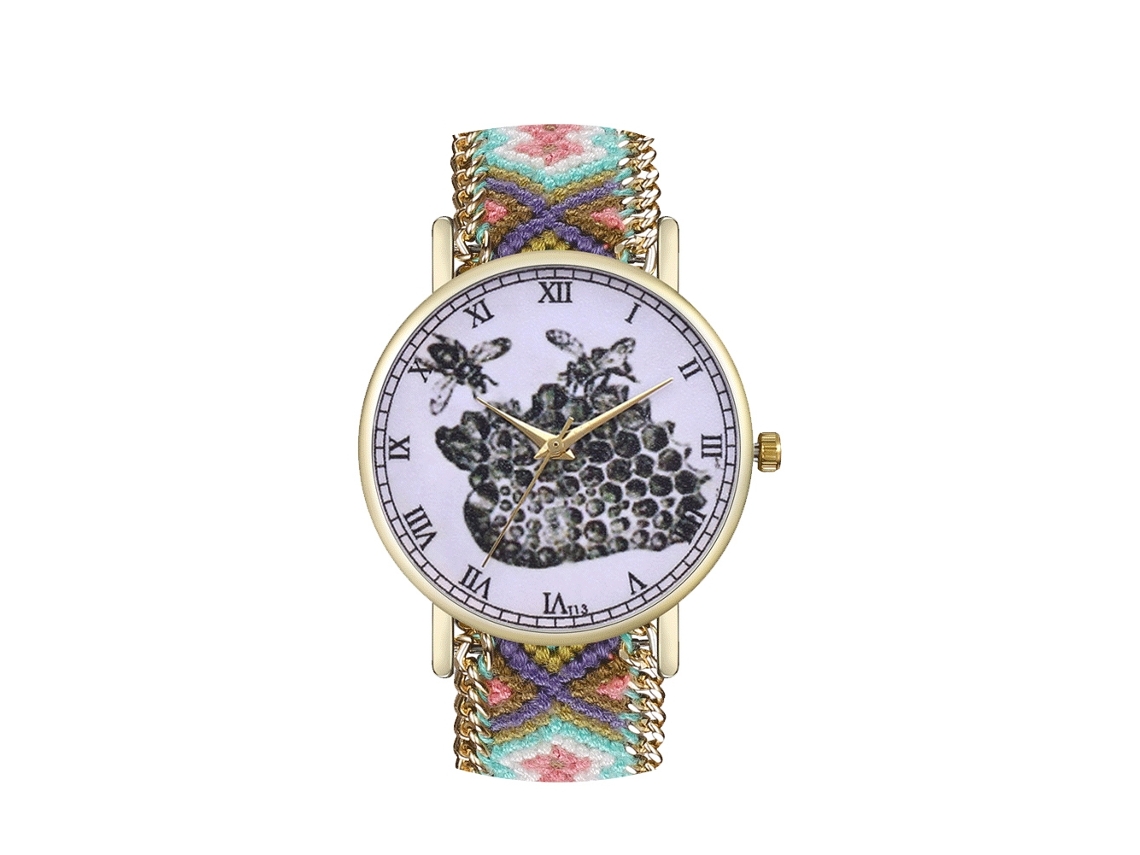 Reloj De Pulsera De Cuarzo Elegante, Informal Y Sencillo Con Correa De Lana T13-fg(7)