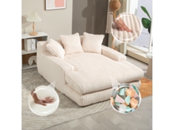 Sofá Cama Pana Cloud 3 Cojines Sofá Individual Beige Salón Oficina