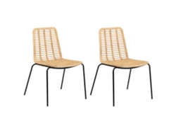 Cadeiras De Refeição Vintage Em Vime Beliani Taos De Rattan Natural 56x55x82