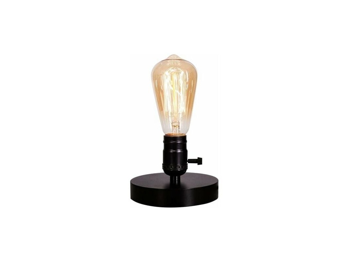 Lámpara retro vintage, hecha a mano, madera maciza natural, base de madera, diseño regulable, decoración del hogar de estilo industrial, T
