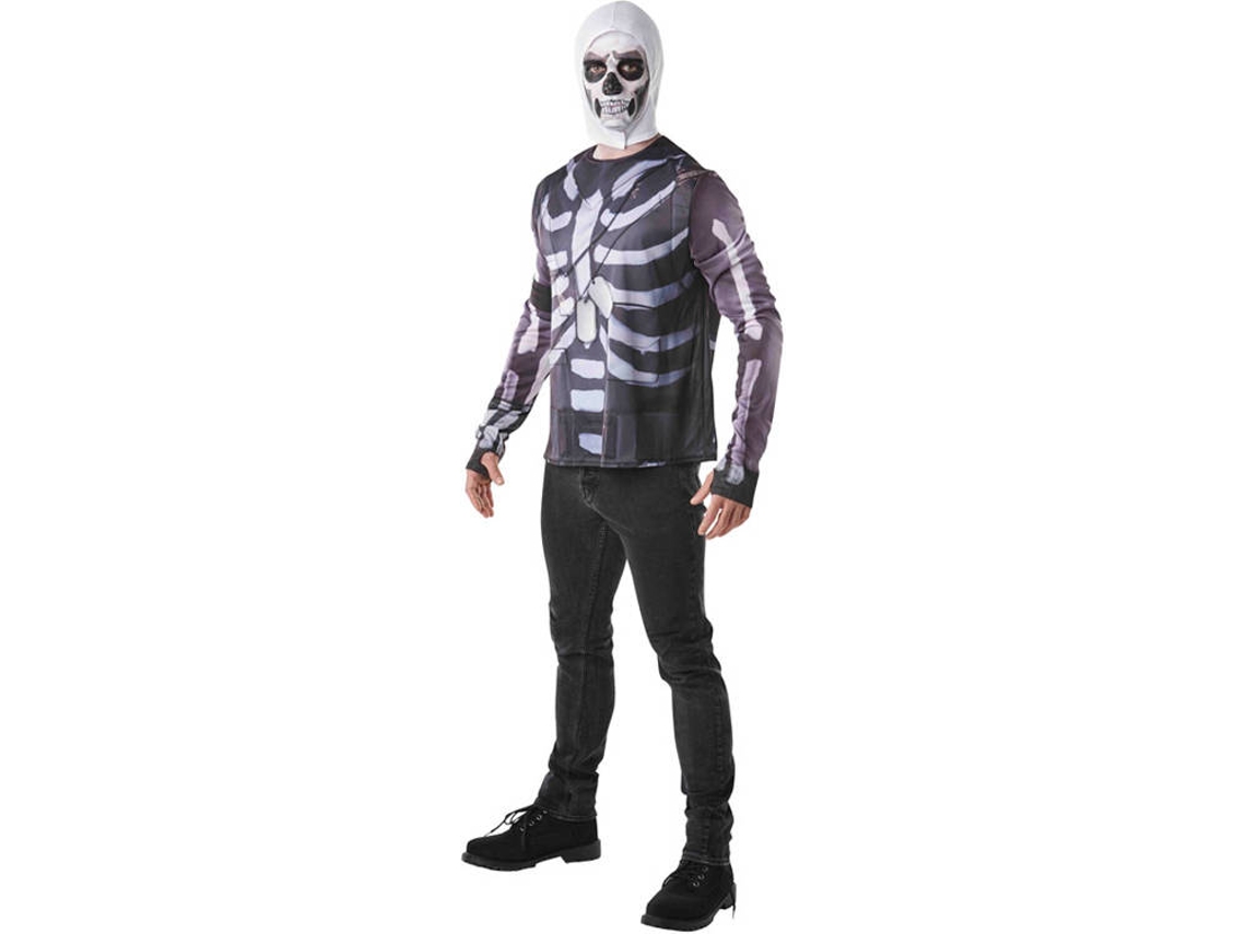 Disfraz de Hombre RUBIE'S Camiseta con capucha Skull Trooper de Fortnite (Poliéster - Tam: L)