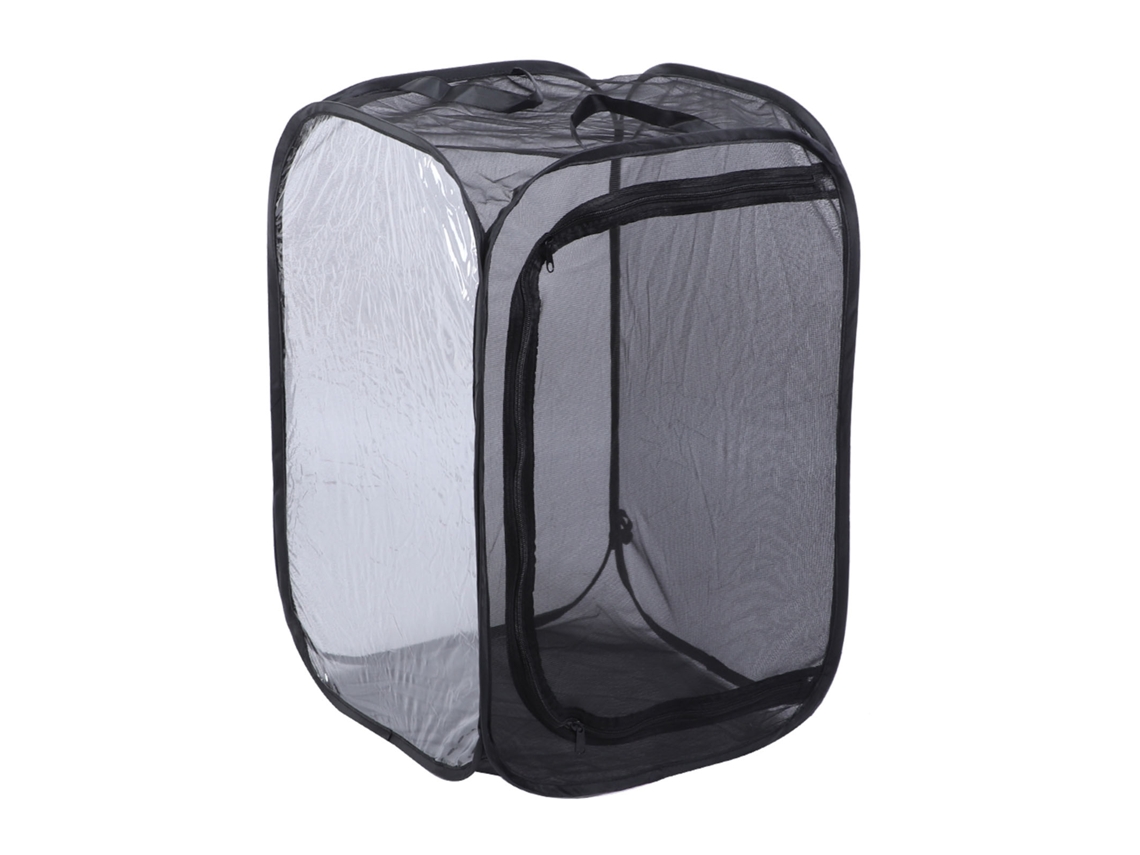 Jaula Plegable De Malla Para Insectos Con Ventilación Y Transmisión De Luz, Negra, 40x40x60cm