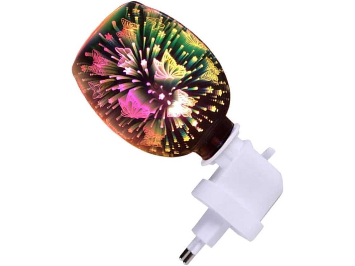 Aquecedor de Velas 3d Borboleta de Vidro Difusor de Óleo Aromático Luz Noturna Elétrico