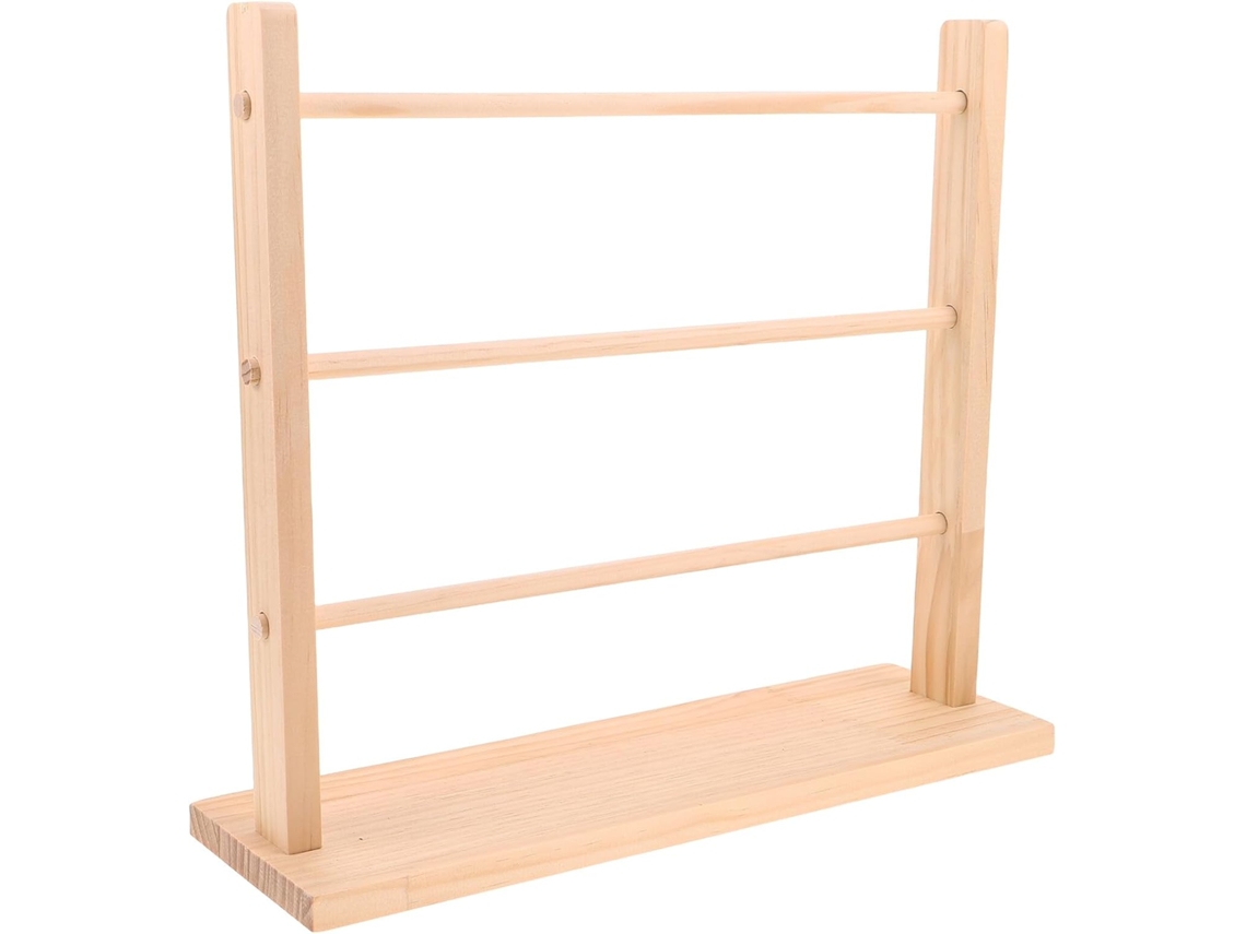 Organizador Cintas Madera Natural Materiales Manualidades Pulseras Organizado Categorizado Taller Hogar