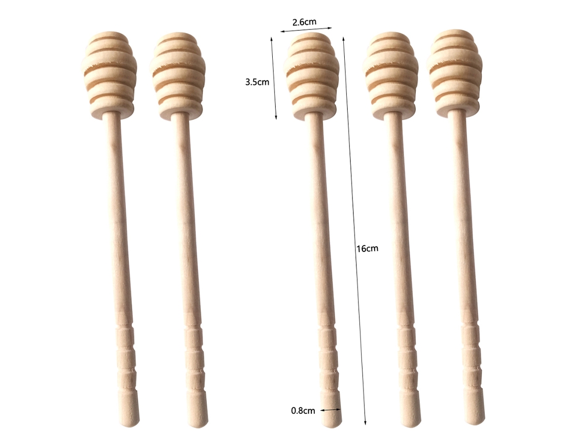 Palito De Madera Liso Para Mezclar Miel De 160 Mm - Herramienta De Cocina Práctica Y Saludable