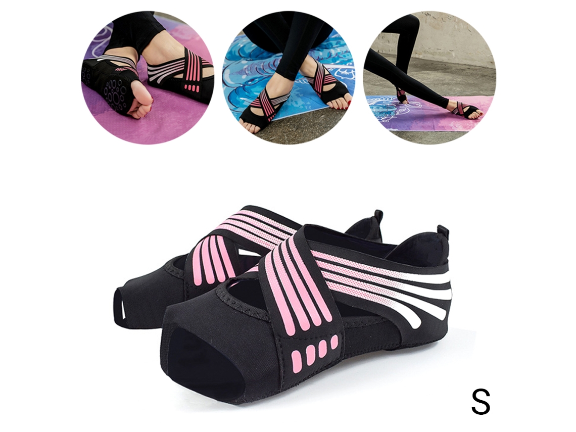 Vlrla-calcetas De Yoga Para Mujeres Con Cinco Dedos Zapatos De Pilates Fitness Con Cintas Cruzadas Antideslizantes Para Interior
