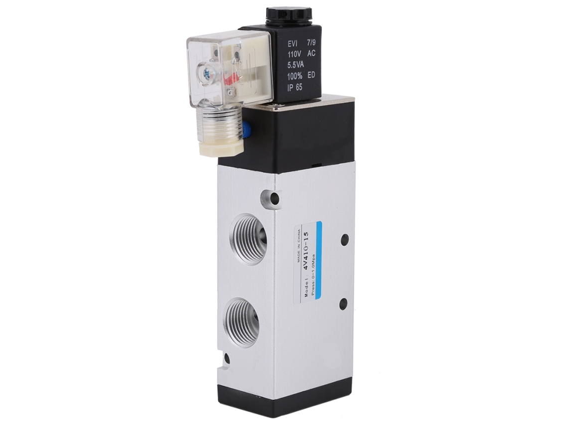 Válvula Neumática Solenoide 5 Puertos 2 Posiciones Bobina Ac110v 1/2" Duradera