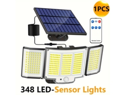 Lámpara Solar De Exterior Con Sensor De Movimiento, 3 Modos/348 Led