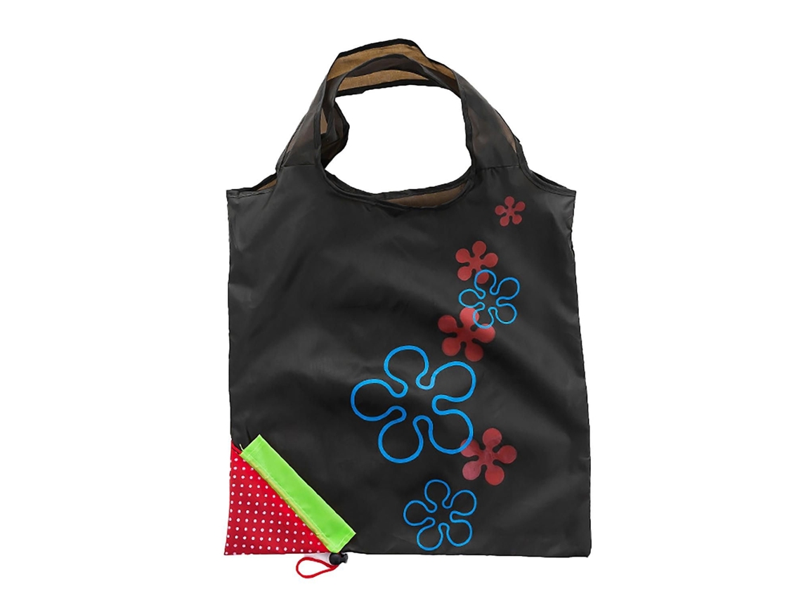 Bolsa de la compra plegable y reutilizable con estampado de fresas. GOKOCO