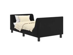 Maison Exclusive - Cama Para Niños Con Cabecero Negro 80 X 160 Cm Terciopelo