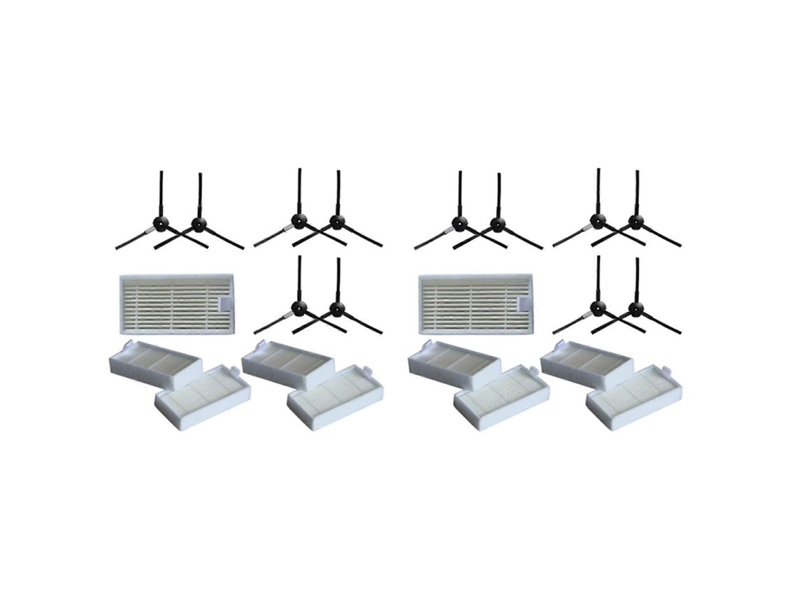12 escovas laterais + 10 filtros para aspirador robô Lidl Silvercrest SSR 3000 A1 - Acessórios de substituição