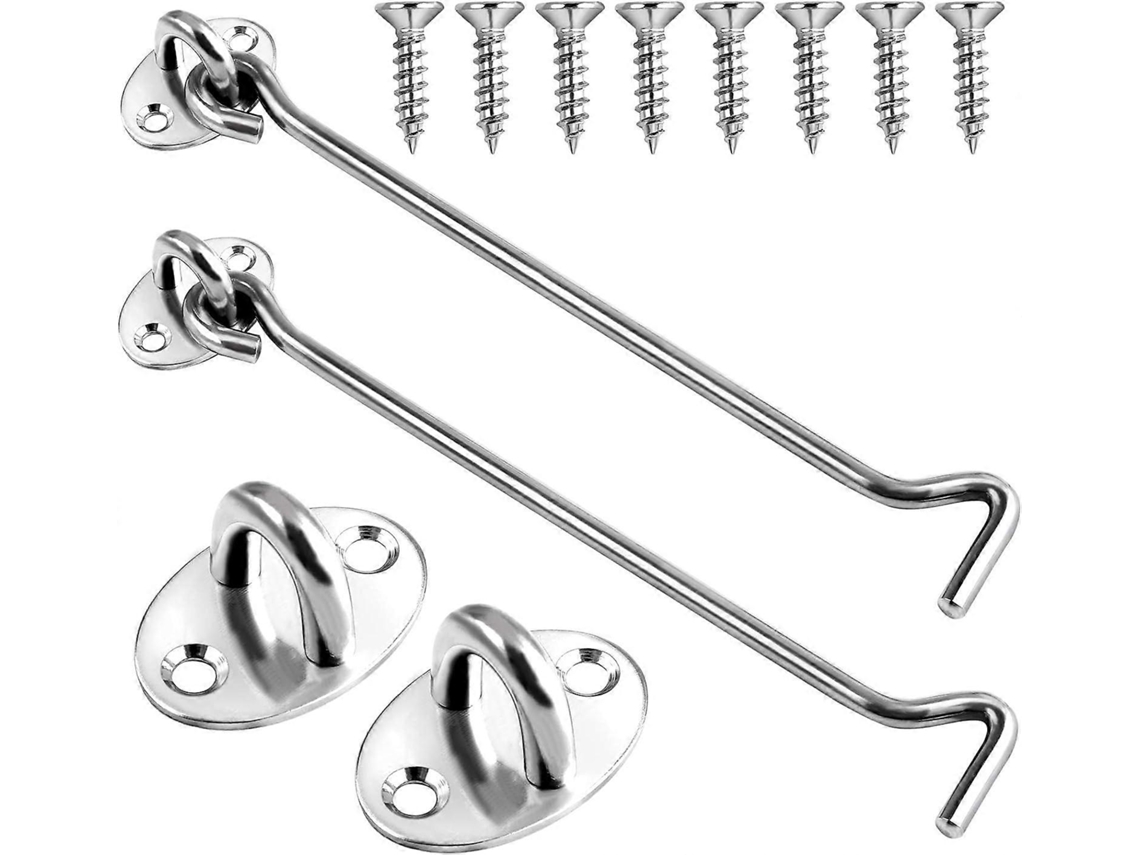 Ruisita 2 Piezas Pestillo De Acero Inoxidable Para Puertas Y Ventanas Con Tornillos De Montaje 8 Pulgadas Plata