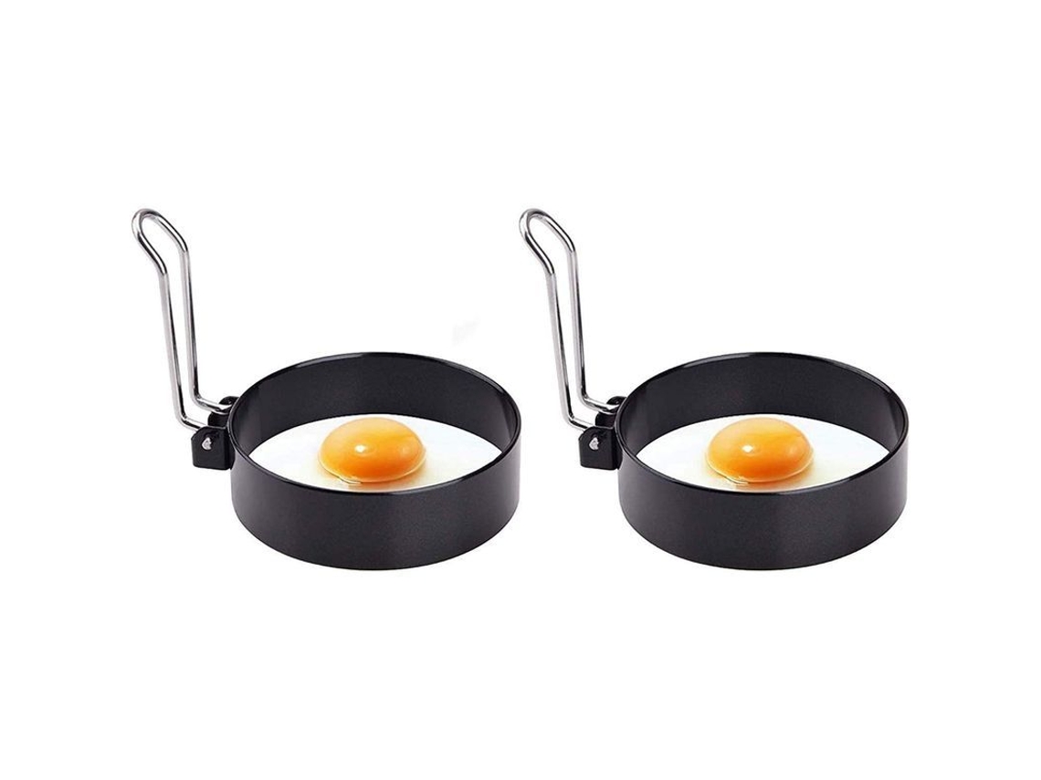 2 Aros Antiadherentes Para Huevos, De Acero Inoxidable, Para Huevos Fritos, Tortitas Y Tortillas (10,2 Cm X 2,1 Cm)