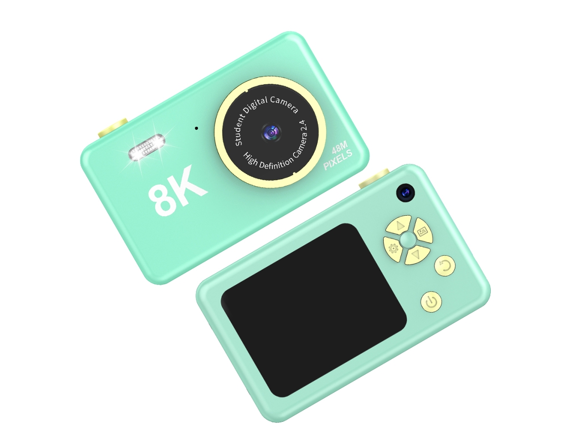 Câmera Digital H4 Hd 8K Compacta de 2.4 Polegadas Frontal e Traseira Câmera Ccd Dupla 32G Verde 