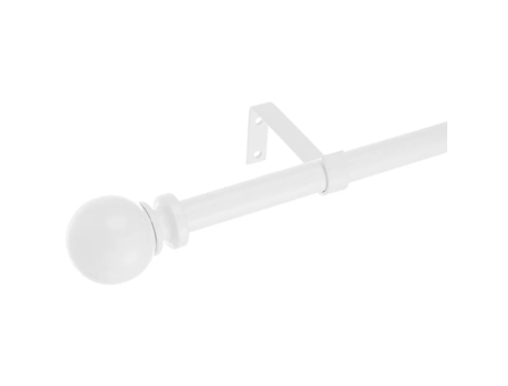 Barra Cortinas Extensible de Acero con Terminales en ABS 122-211 cm Blanco TIENDA EURASIA