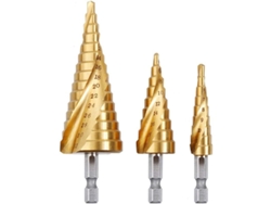 2026-3pcs Broca De Avellanado Hss Acero Inoxidable, 4-12/20/32mm, Cono Triangular Titanio, Mango Hexagonal Para Acero Latón Madera Plástico