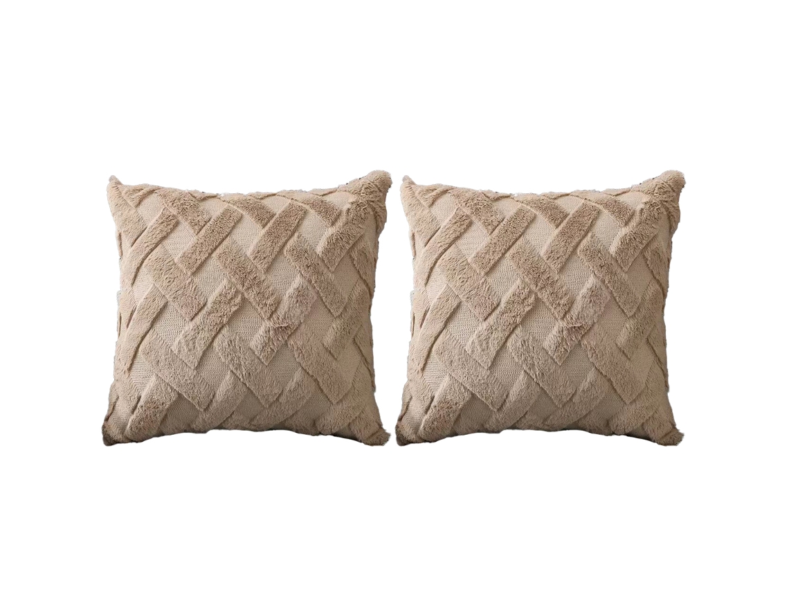 Juego De 2 Fundas De Almohada De Felpa Bohemia Lisas, 45,7 X 45,7 Cm