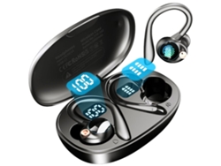 Auriculares deportivos Bluetooth 5.3, hasta 120 horas de reproducción, con pantalla LED de batería para máxima comodidad.