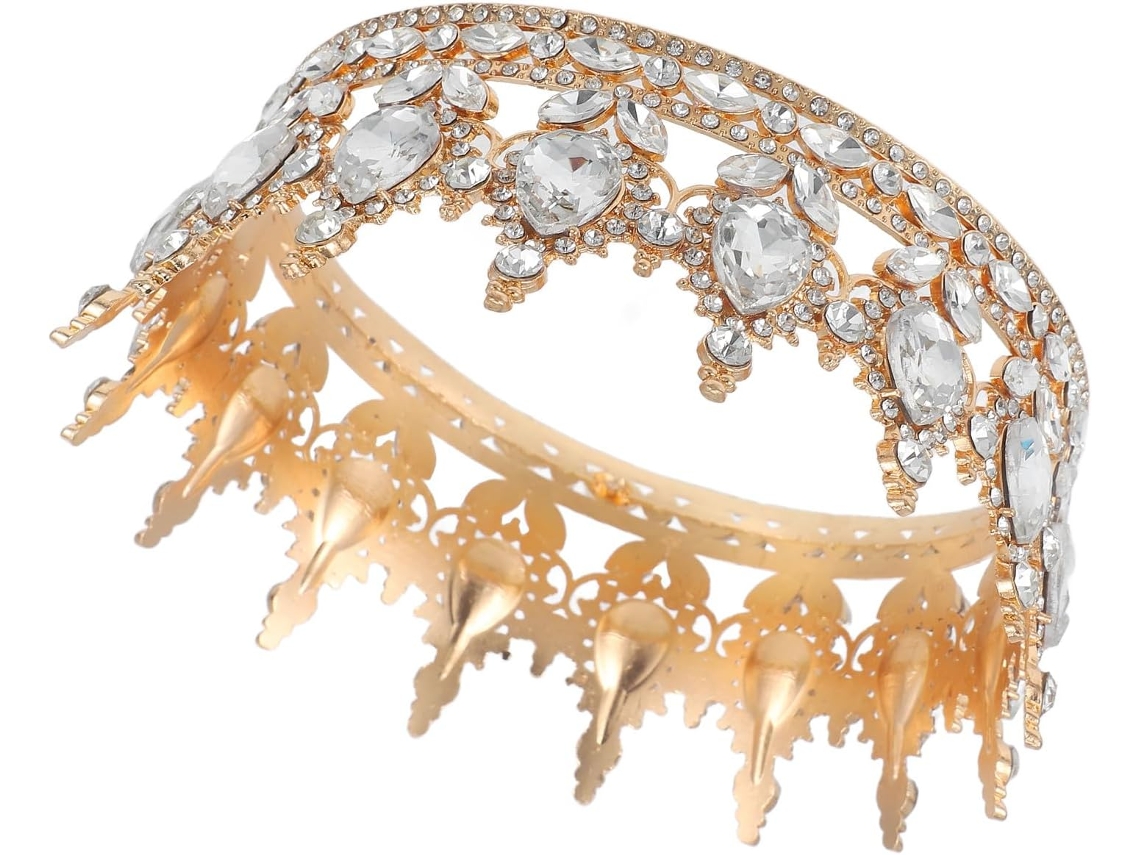 Corona De Aleación De Zinc Para Mujer De Ciieeo Con Decoración De Diamantes De Imitación, Única Y Duradera.