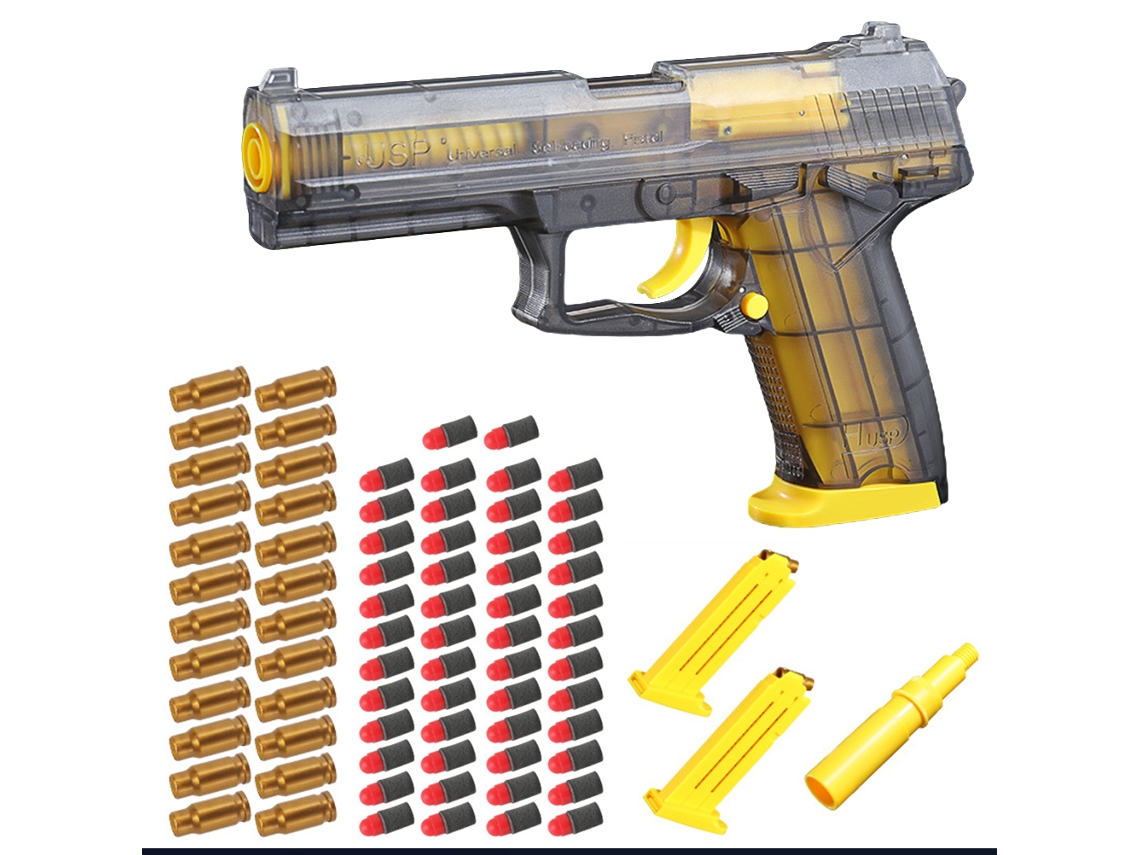 Pistola de juguete WalshLXq con expulsión de cartuchos y revólver transparente para niños, adolescentes y adultos.