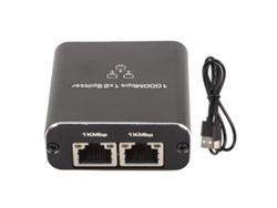 Divisor Ethernet Rj45 1 Entrada 2 Salidas Gigabit 1000mbps Divisor De Red Lan Para Tv Ordenadores Routers
