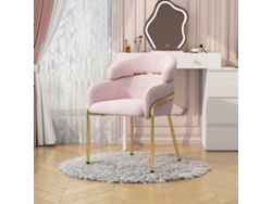 Silla Comedor - Lujo Ligero, Salón Y Dormitorio, Cuatro Patas Metal, Terciopelo Rosa