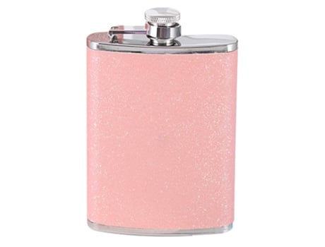 Petaca de acero inoxidable con brillo colorido - Almacena 8 onzas (230 ml) - rosa ZMDECQNA