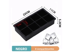 (8 Compartimentos Negros) Molde Grande De Silicona Para Cubitos De Hielo, Máquina Para Hacer Hielo Casera, Bandeja Ecológica Para Cubitos De Hielo