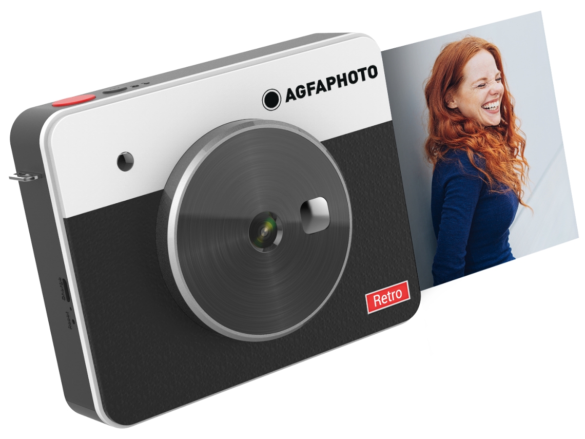 Cámara digital instantánea Agfa Photo Realipix con impresión por sublimación de tinta y Bluetooth.