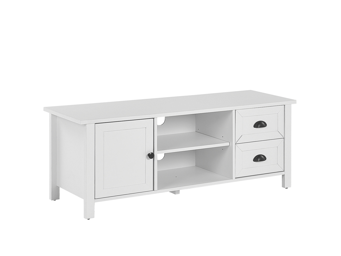 Mueble TV BELIANI Honolulu de Tablero de fibra Blanco 120x40x46