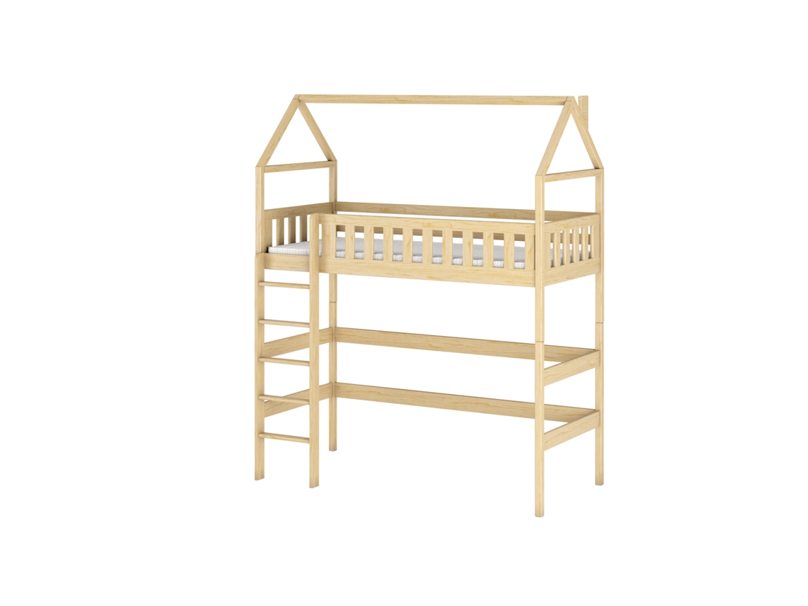 Cama Infantil FURNLUX Otylia (Beige, Madera Maciza - 98X208X227 Cm / 90X200 Cm)