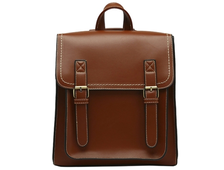 Mochila de cuero para mujer Mochila para mujer Mochila de cuero PU Vintage para mochila universitaria, marrón