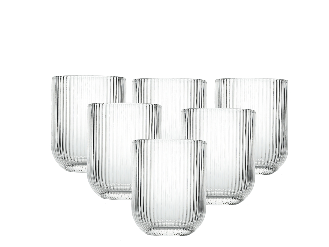 Set de 6 vasos STRIPES 250 ml Clear