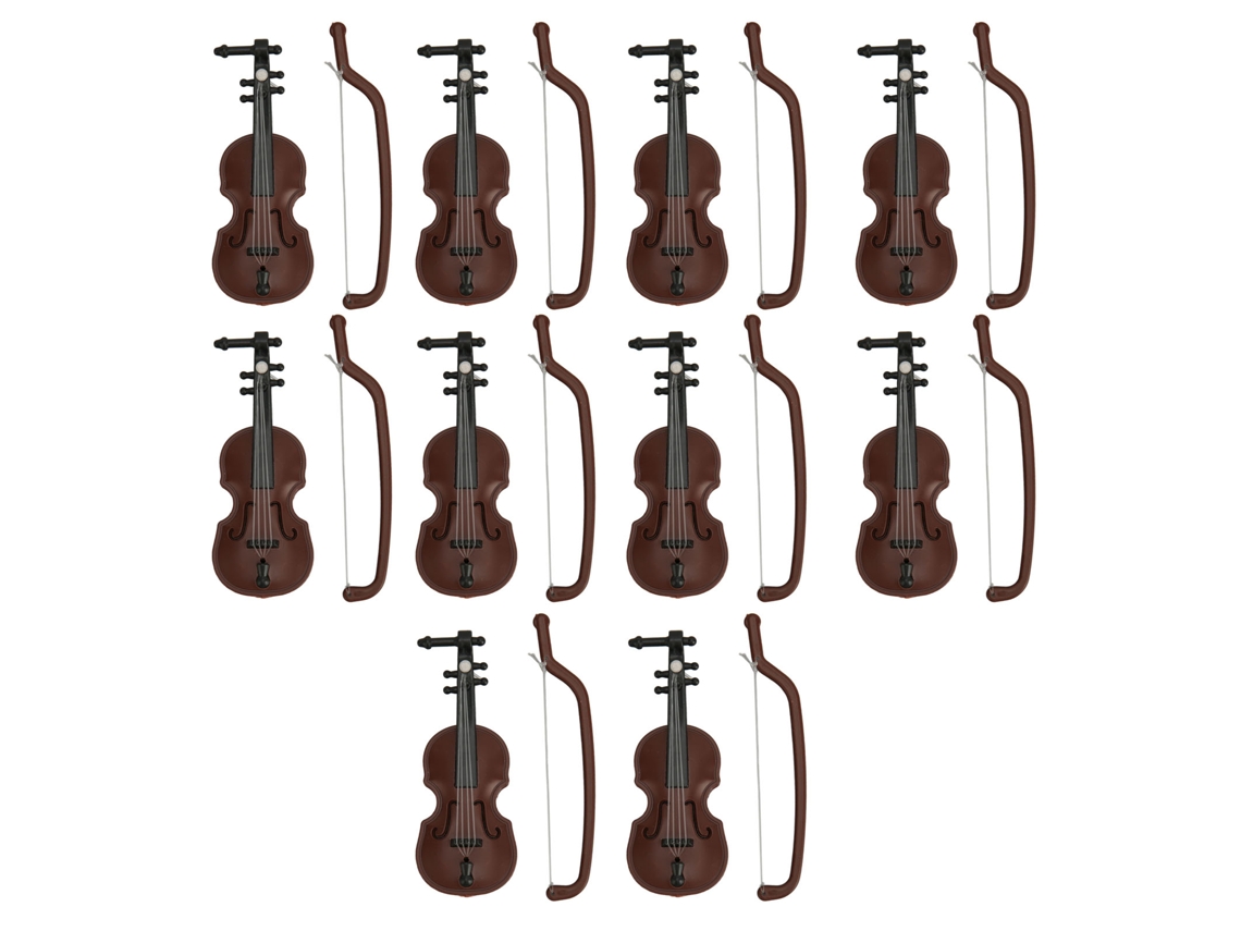 10 Conjuntos Violín Casita De Muñecas Estilo Bonito Material Plástico Miniatura Atractiva Para Props De Fotografía 1/12 Escala