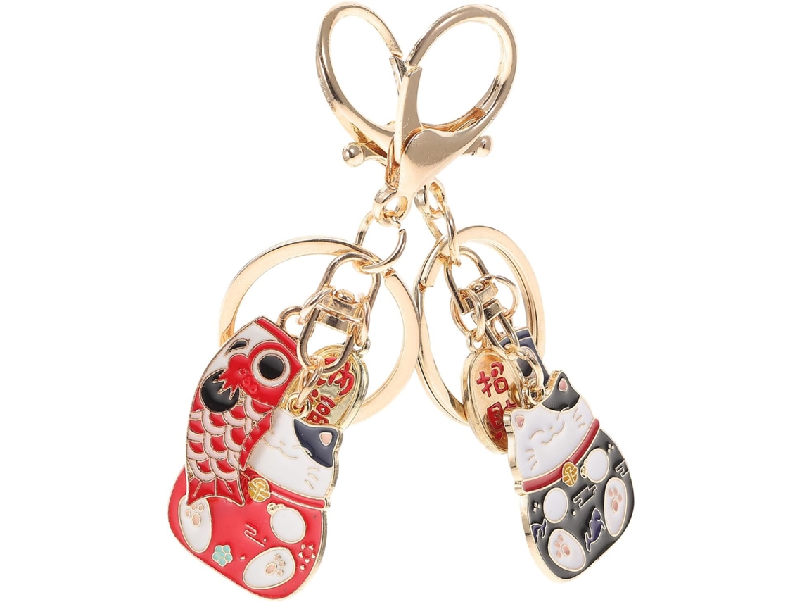 Juego De 2 Llaveros De Gato De Dibujos Animados Estilo Japonés Para Decorar Maletas.