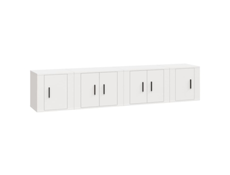 Conjunto 4 de muebles para TV VIDAXL madera contrachapada blanco
