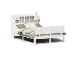 Maison Exclusive - Cama Con Estantería Sin Colchón Madera Maciza Blanca 140x200 Cm